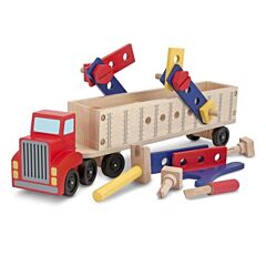 Lastbil i træ med værktøjskasse - rød - Melissa & Doug