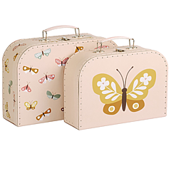 Kuffert - sæt med 2 - Butterflies - A little lovely company