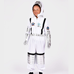 Astronaut Galax hvid - udklædningsdragt, 4-5 år - Den Goda Fen