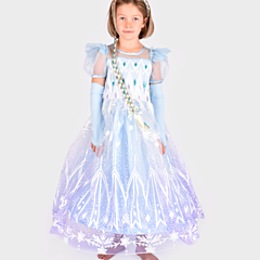 Prinsesse kjole Ellie lyseblå, 4-6 år - Den goda fen. Udklædning