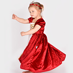 Prinsesse kjole Saga rød, 4-6 år - Den goda fen. Udklædning
