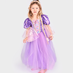 Rapunzel-dragt Lowa lilla, 6-8 år - Den goda fen. Udklædning