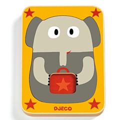 Djeco puslespil - Leo & Co i 3 lag - Pædagogisk legetøj til små børn