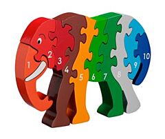 Puslespil - lær tallene 1 til 10, elefant (Fair Trade)