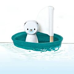 Badelegetøj - Sejlbåd i træ - isbjørn - økologisk fra PlanToys