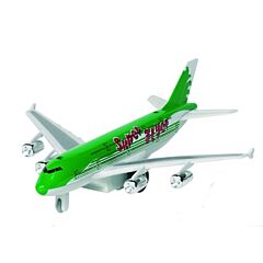 Flyvemaskine i metal - med lyd og lys - grøn