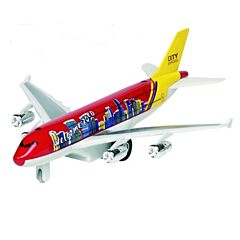 Flyvemaskine i metal - med lyd og lys - rød