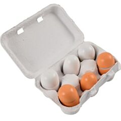 Legemad - æg i træ - 6 stk i en æggebakke - Magni