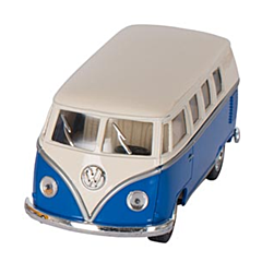 Bil i metal - Volkswagen Classical Bus (1962), blå - Goki. Sjov legetøjsbil