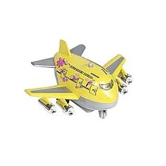 Flyvemaskine i metal - med lyd og lys - gul