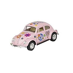 Bil i metal - Volkswagen classical Beetle (1967) - Hippie - lyserød