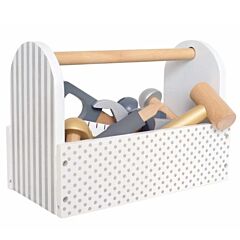 Værktøjskasse med værktøj i træ - sølv - Jabadabado