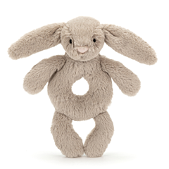 Jellycat - Rangle - Bashful Beige Bunny Ring Rattle. Dåbsgave, legetøj