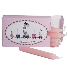 Stearinlys til fødselsdagstoget, lyserøde, 10 stk - KIDS by FRIIS