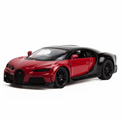 Bil i metal - Bugatti Chiron Supersport, rød. Supersej legetøjsbil