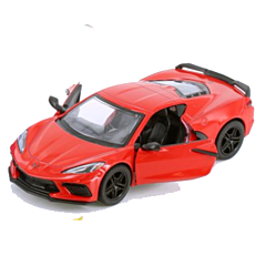 Bil i metal - Corvette 2021, rød. Supersej legetøjsbil