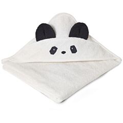Håndklæde med hætte, Junior - Augusta Panda Creme de la creme - Økologisk fra Liewood