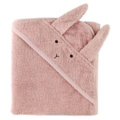 Babyhåndklæde med hætte - Albert Rabbit rose - Økologisk fra Liewood
