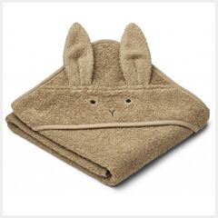 Babyhåndklæde med hætte - Albert Rabbit oat - Økologisk fra Liewood