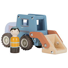 Little Dutch - Legetøjsbil i træ med gummihjul - Bulldozer. Legetøjsbil