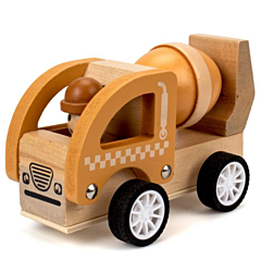 Legetøjsbil i træ med gummihjul - Cementbil - Magni. Sjovt trælegetøj