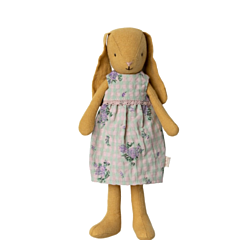 Maileg kanin - mini, size 2, støvet gul kjole - pige med lange ører. Flot legetøj