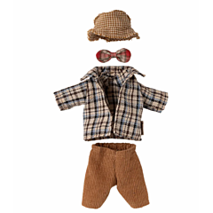 Maileg - Tøj til mus - Hat, jakke, bukser og butterfly - Bedstefar. Legetøj