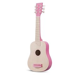 Guitar i træ - natur/lyserød - New Classic Toys