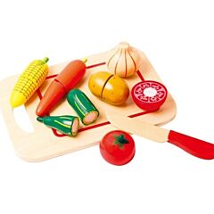Legemad - Bakke med grøntsager i træ - New Classic Toys