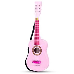 Guitar i træ - lyserød - New Classic Toys
