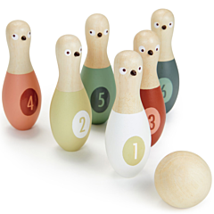 Bowlingspil i træ - Duer - Tender Leaf Toys. Sjovt spil for børn
