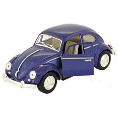 Bil i metal - Volkswagen classical Beetle (1967) - blå. Sjov legetøjsbil