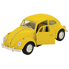 Bil i metal - Volkswagen classical Beetle (1967) - gul. Sjov legetøjsbil
