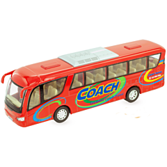 Bil i metal - Bus Coach, rød. Sjov legetøjsbil
